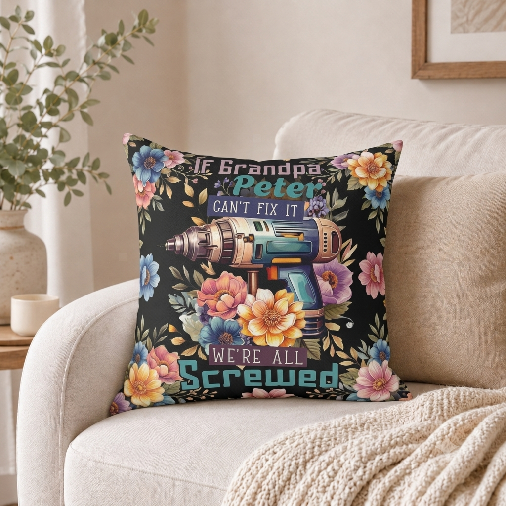 Personalized Grandpa Can't Fix It Pillow – Funny Gift for Grandpa