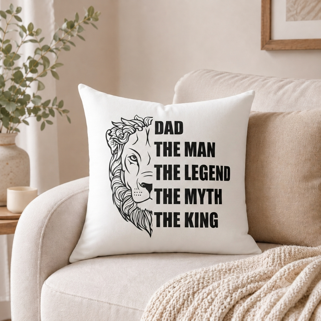 Dad – The Man, The Legend, The King Pillow | Father's Day Gift