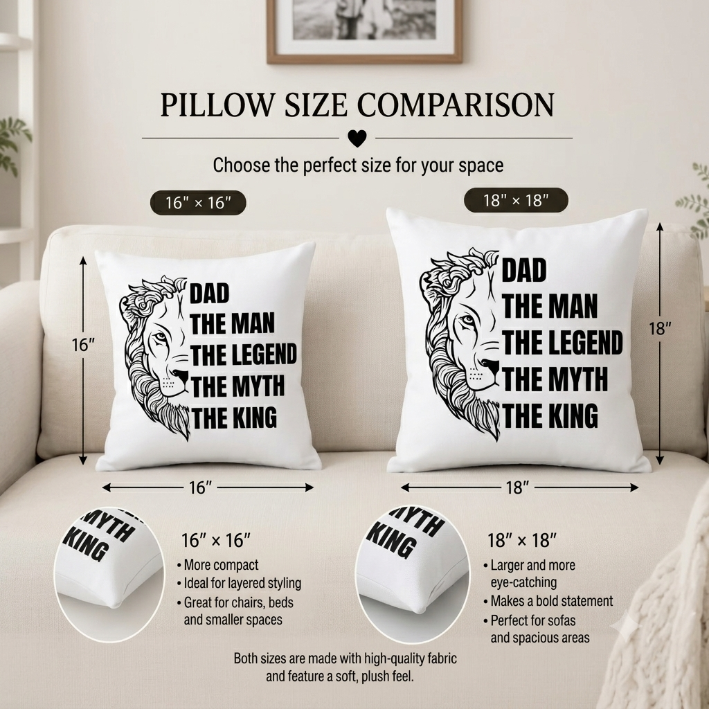 Dad – The Man, The Legend, The King Pillow | Father's Day Gift