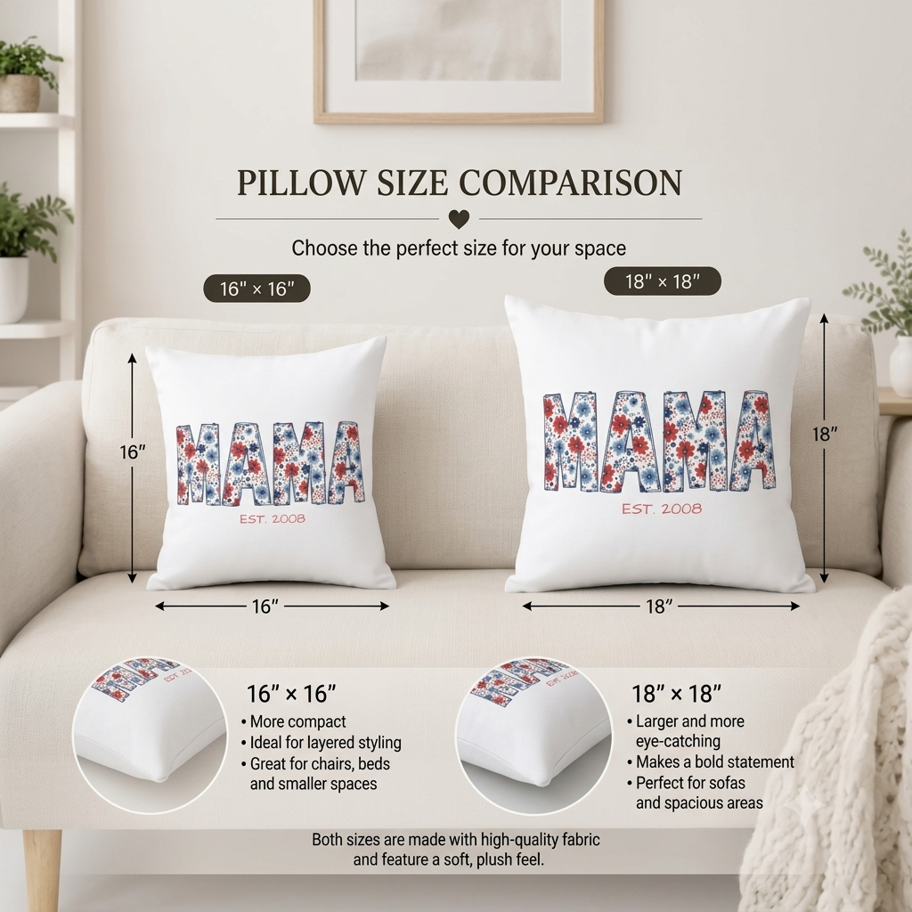 Personalized MAMA EST. Floral Pillow – Custom Mother's Day Gift