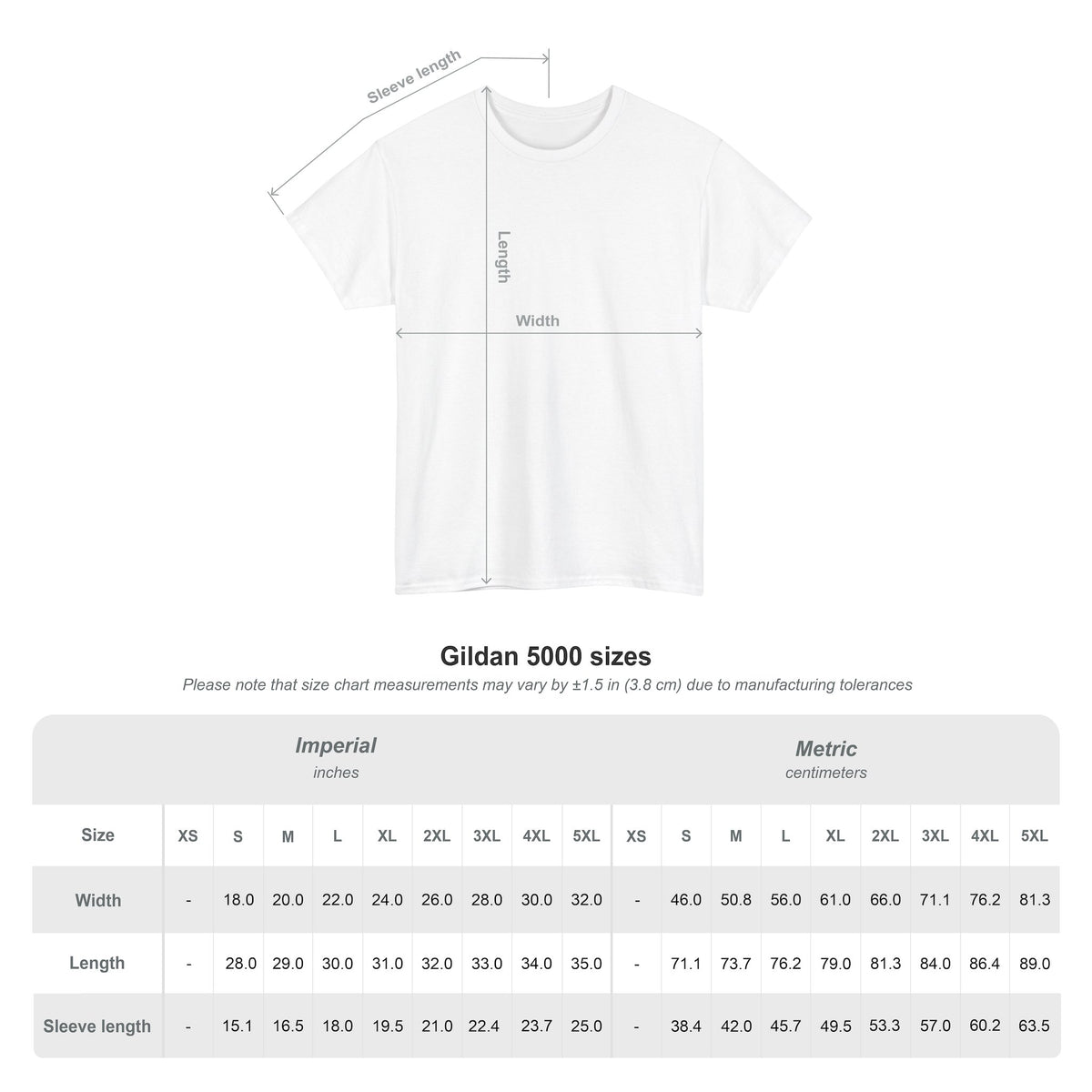Size chart for the Best Cat Mom Ever unisex t-shirt with measurements in inches and centimetres