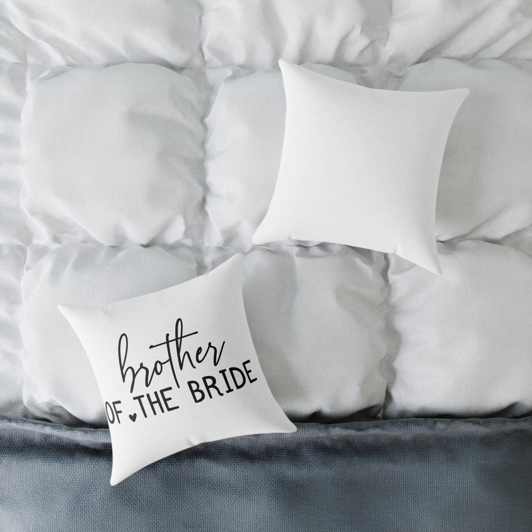 Wedding keepsake pillow for brother of the bride – minimalist black and white design