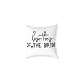 Brother of the bride pillow – clean script design on white background