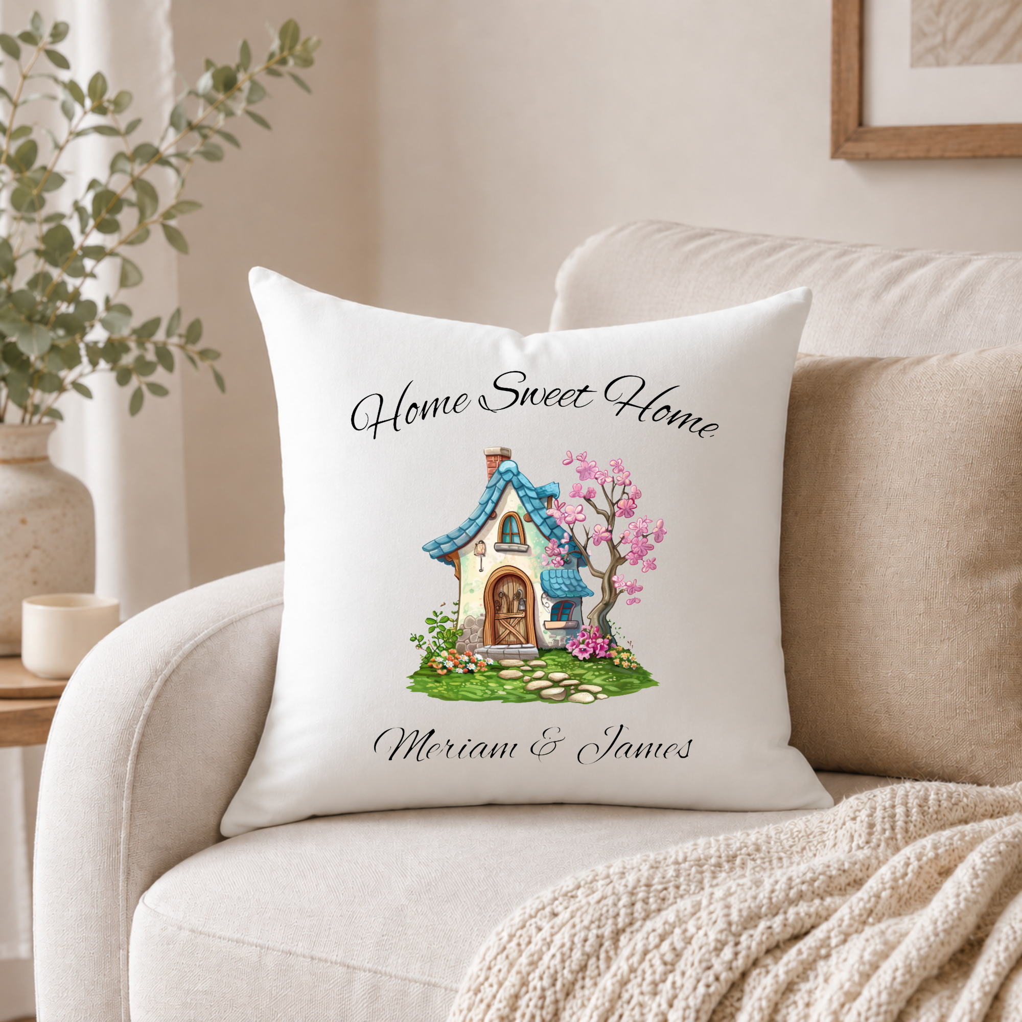 Home Sweet Home Personalized Pillow – Couples Housewarming Gift