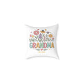 Grandma EST 2026 pillow with pastel wildflower botanical design — main product shot
