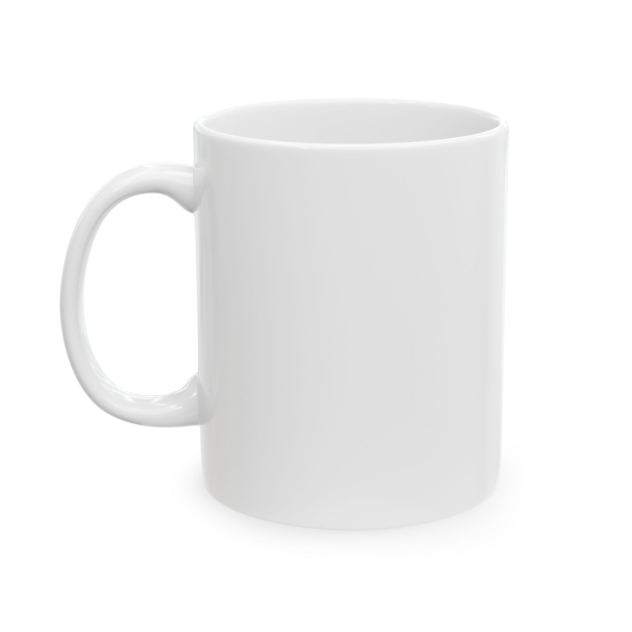 Funny grandpa mug close-up of illustrated armchair character with sunglasses