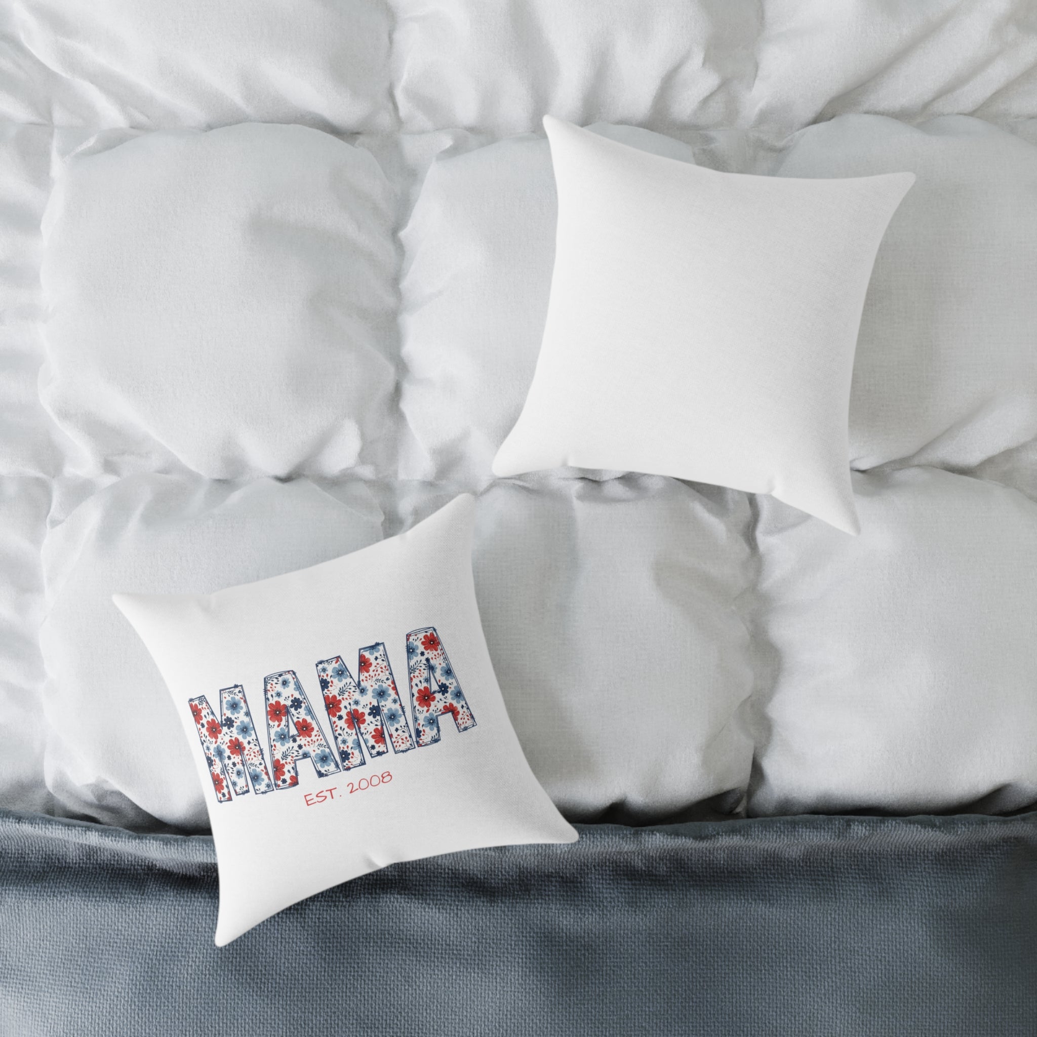 Personalized dad pillow in home setting on armchair