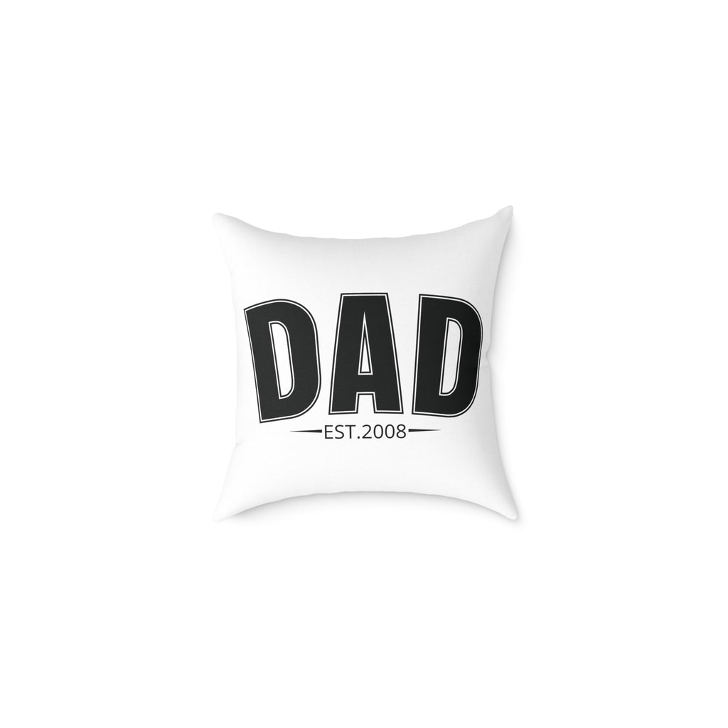 Personalized MAMA EST floral pillow with red and navy lettering on white