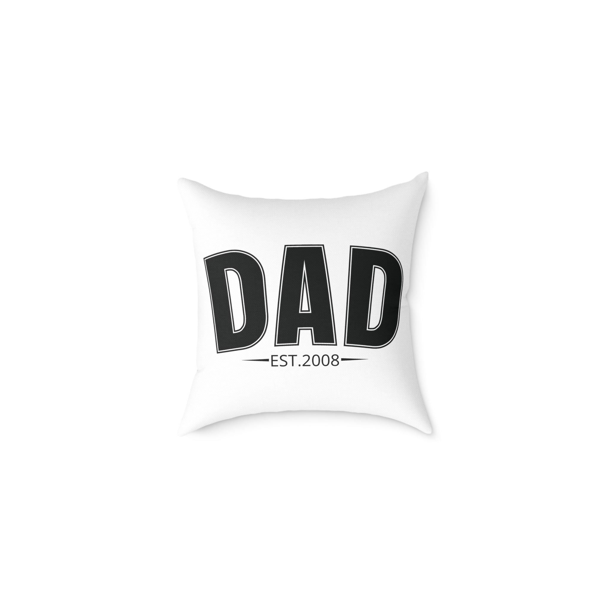 Personalized MAMA EST floral pillow with red and navy lettering on white