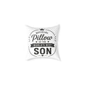 World's best son pillow with bold black and white badge design – funny son gift